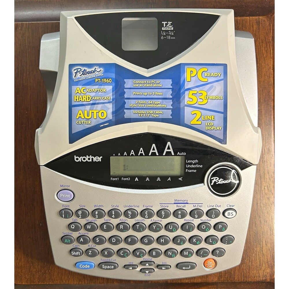 Brother P-Touch PT-1960 USB PC Ready Thermal Black & White Label Maker